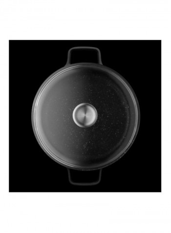 Cast Aluminium Covered Stockpot Black 24x24x12centimeter