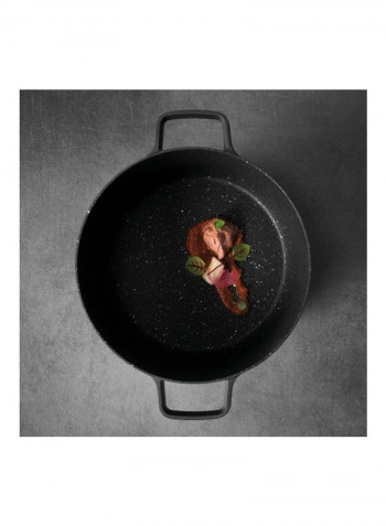 Cast Aluminium Covered Stockpot Black 24x24x12centimeter