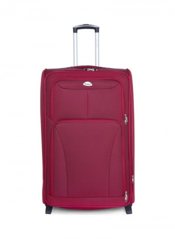 4 Piece Softside Luggage Trolley Set Burgundy