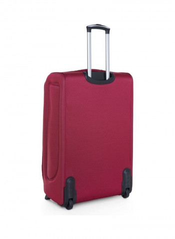 4 Piece Softside Luggage Trolley Set Burgundy