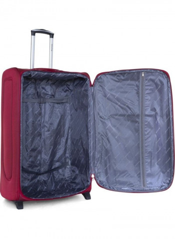 4 Piece Softside Luggage Trolley Set Burgundy