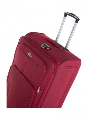 4 Piece Softside Luggage Trolley Set Burgundy