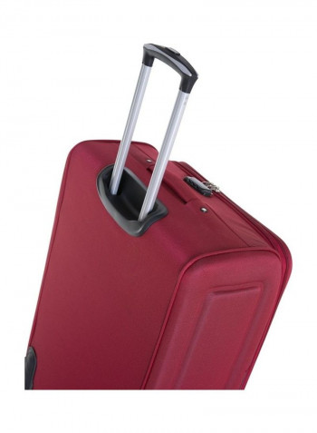 4 Piece Softside Luggage Trolley Set Burgundy