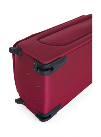 4 Piece Softside Luggage Trolley Set Burgundy