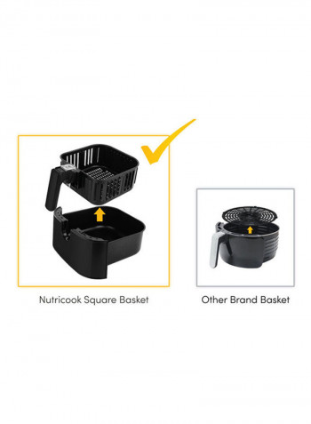 Air Fryer 2 Led One Touch Screen With 10 Presets Preheat Celsius To Fahrenheit Conversion Auto Shut Off And Shake Reminder 5.5 l 1700 W AF205K Black