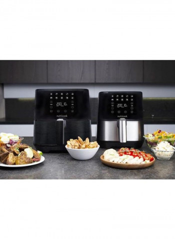 Air Fryer 2 Led One Touch Screen With 10 Presets Preheat Celsius To Fahrenheit Conversion Auto Shut Off And Shake Reminder 5.5 l 1700 W AF205K Black
