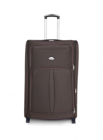 4 Piece Softside Luggage Trolley Set Brown