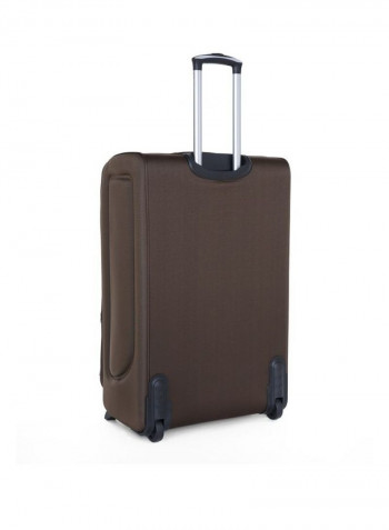 4 Piece Softside Luggage Trolley Set Brown