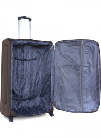 4 Piece Softside Luggage Trolley Set Brown