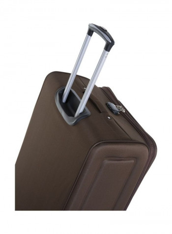 4 Piece Softside Luggage Trolley Set Brown