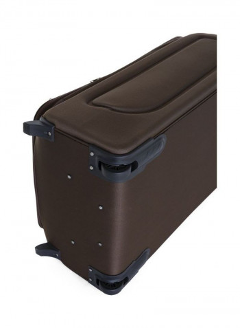 4 Piece Softside Luggage Trolley Set Brown