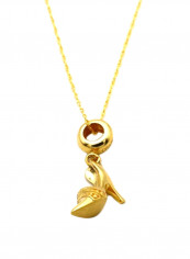 18 Karat Gold Heel Pendant Necklace