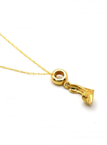 18 Karat Gold Heel Pendant Necklace