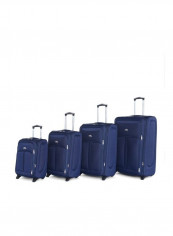 4 Piece Softside Luggage Trolley Set Blue reviews 4 Piece Softside Luggage Trolley Set Blue