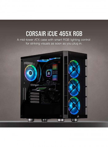 iCUE 465X RGB Mid-Tower ATX Smart Case, Black