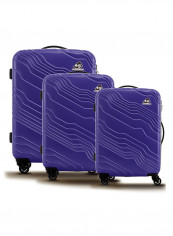 Kanyon Hardside 3 Piece Luggage Trolley Set Royal Blue