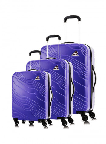 Kanyon Hardside 3 Piece Luggage Trolley Set Royal Blue