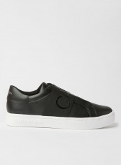 Faux Leather Slip-Ons Black