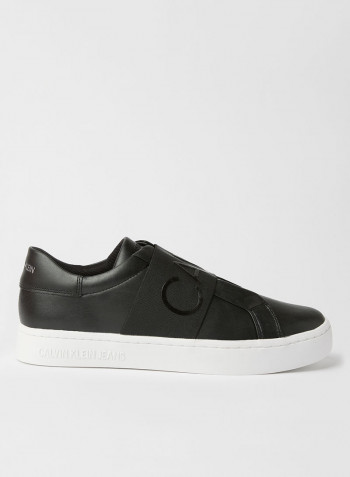 Faux Leather Slip-Ons Black