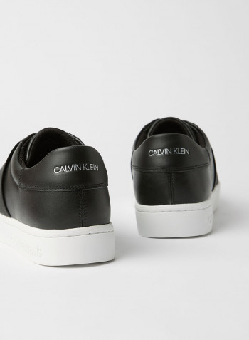 Faux Leather Slip-Ons Black