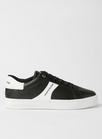 Faux Leather Sneakers Black