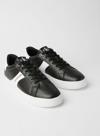 Faux Leather Sneakers Black