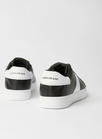 Faux Leather Sneakers Black