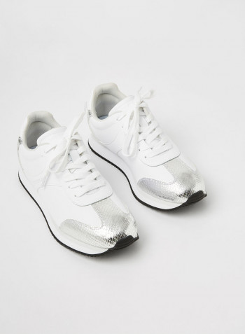 Leather Low-Top Sneakers White
