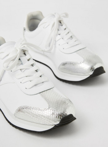 Leather Low-Top Sneakers White