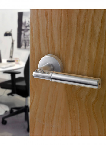 Digital Code Left Handle For Door Silver 14x15.8x5.5centimeter