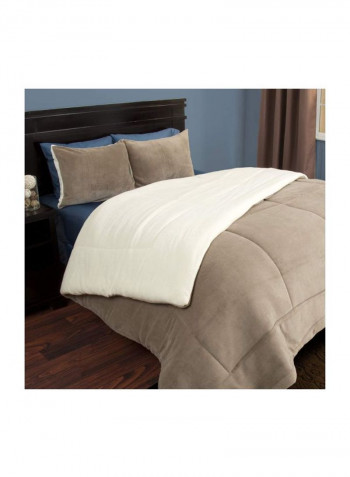 3-Piece Comforter Set Polyester Taupe King