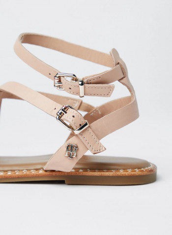 Essential Flat Sandals Beige