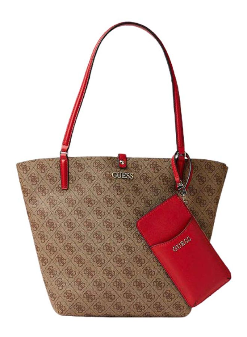 Alby Printed Toggle Tote Brown