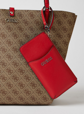 Alby Printed Toggle Tote Brown