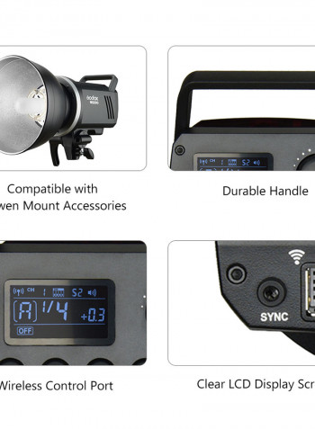 MS200 Studio Flash Strobe Light Monolight GN53 5600K Integrated 2.4G Wireless X System With 150W Bowens Modeling Lamp Bracket 200watts Black