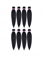 8-Piece Prestrechted Long Braided Hair Extension Black 20inch