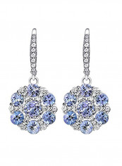 Tanzanite And Topaz Flower Sterling Silver Earrings