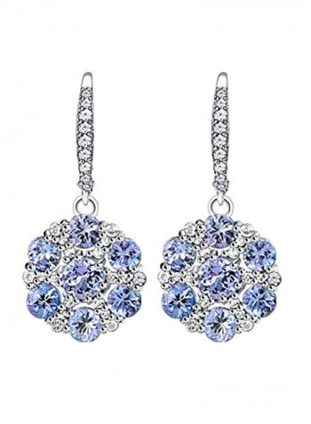 Tanzanite And Topaz Flower Sterling Silver Earrings
