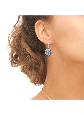 Tanzanite And Topaz Flower Sterling Silver Earrings