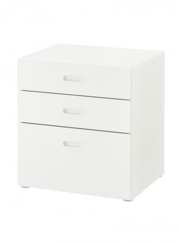 3-Drawer Chest White 60 x 64centimeter