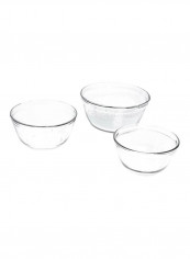 3-Piece Food Mixing Bowl Set Clear 10x9x9centimeter