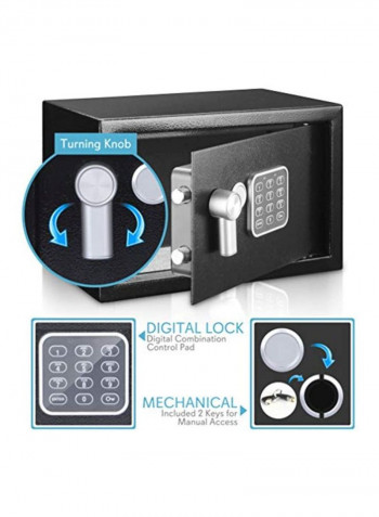 Digital Lock Safe Box Black 9.1x6.7x6.7inch