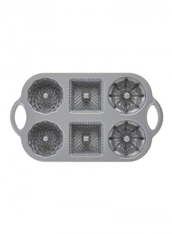 Geo Bundtlette Pan Silver/Brown 14.3x8.4x1.6inch