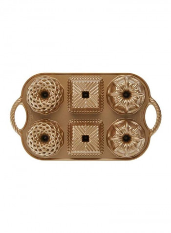 Geo Bundtlette Pan Silver/Brown 14.3x8.4x1.6inch