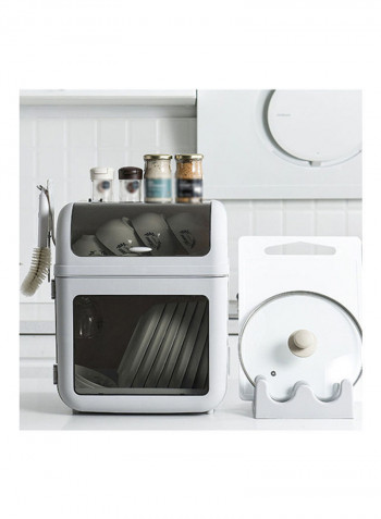 Dustproof Plate And Dish Storage Organizer Grey 44x30x33.5cm