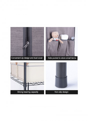 3 Tier Carbon Steel Clothing Rack Grey 92 x 11.5 x 47centimeter