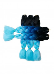 5-Piece Braiding Hair Extension Blue/Black 24inch