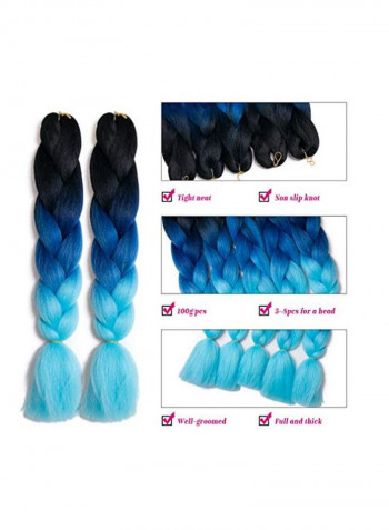 5-Piece Braiding Hair Extension Blue/Black 24inch