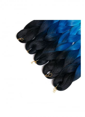 5-Piece Braiding Hair Extension Blue/Black 24inch