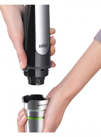 Hand Blender With Chopper 1000W 1.25 l 1000 W MQ7075X Black/Silver/Clear